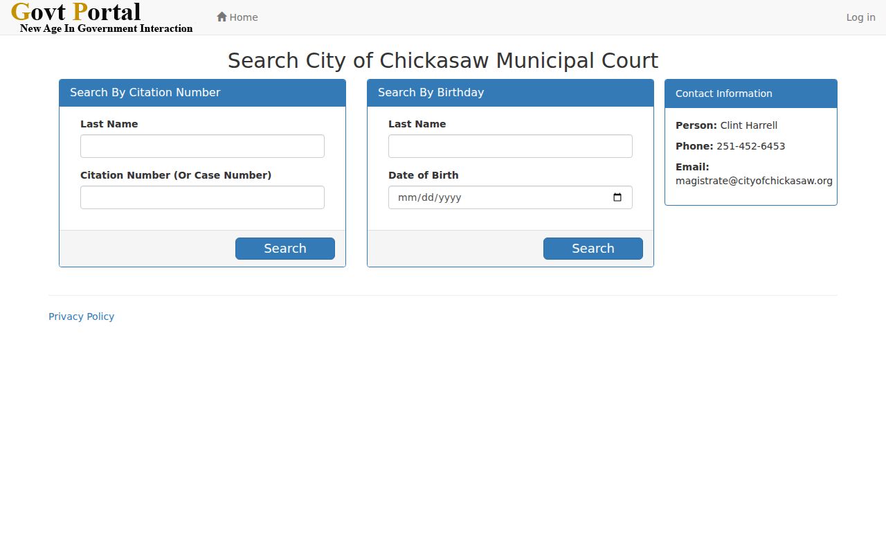 Chickasaw municipal citation and case search