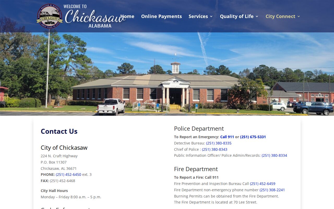 Chickasaw warrant records court and police contacts